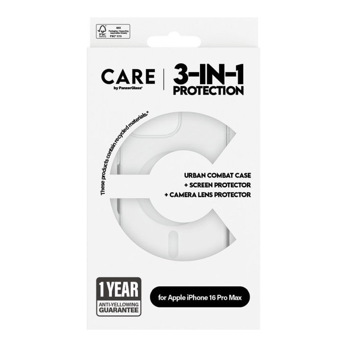 Bundle Hoops + UWF edzett üveg + Urban Combat tok iPhone 16 Pro Max készülékhez, CARE