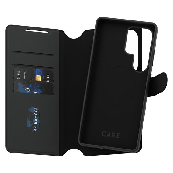 Tok Wallet Tango Two-In-One QI-val Samsung Galaxy S25 Ultra készülékhez, Fekete, PanzerGlass