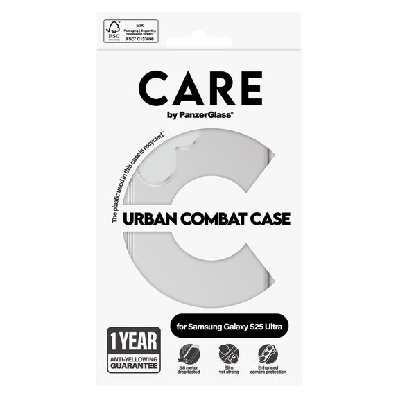 Tok Urban Combat Samsung Galaxy S25 Ultra készülékhez, Átlátszó, PanzerGlass