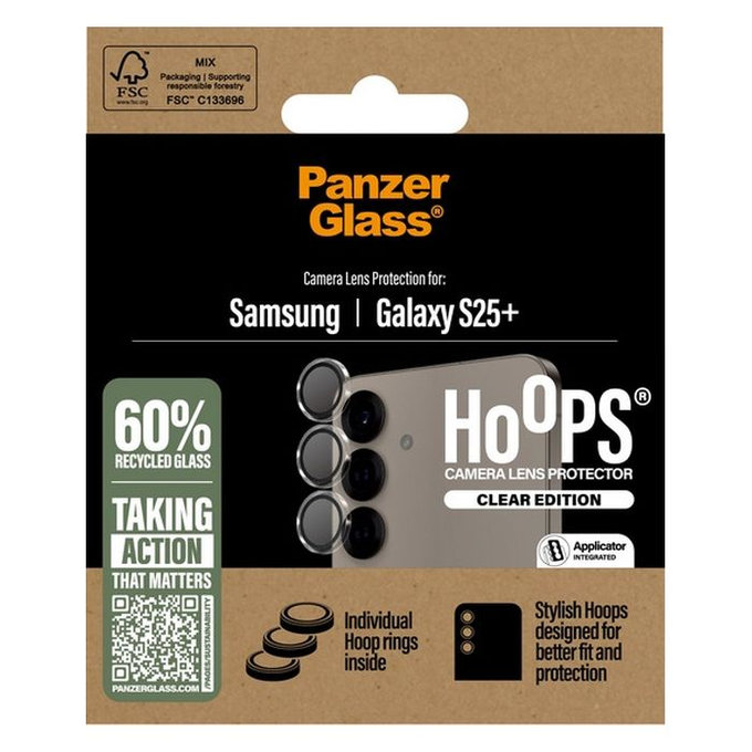 PanzerGlass - Kameralencse Védőburkolat Hoops - Samsung Galaxy S25+, transparent