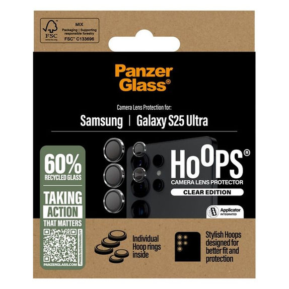 PanzerGlass - Kameralencse Védőburkolat Hoops - Samsung Galaxy S25 Ultra, transparent