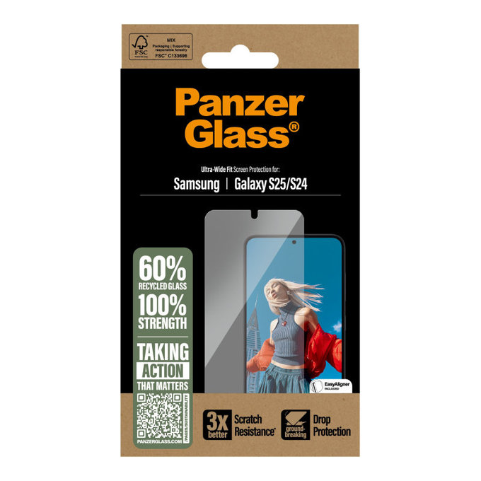 UWF edzett üveg applikátorral Samsung S25 készülékhez, Átlátszó, PanzerGlass