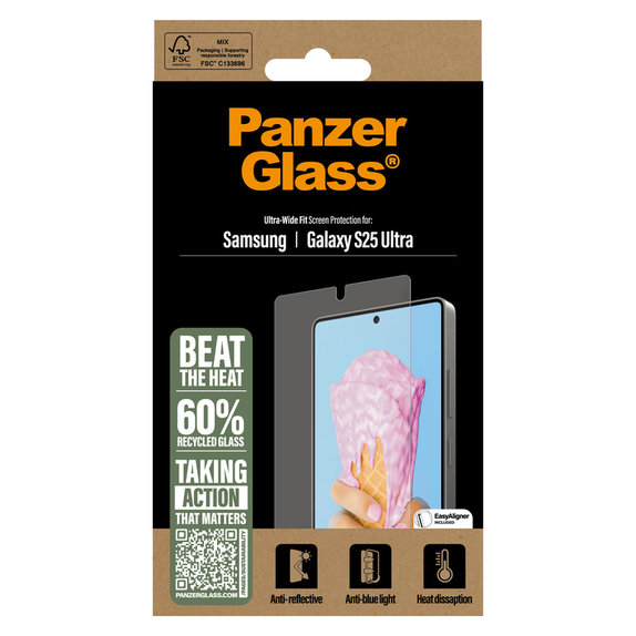 Edzett üveg UWF All-in-One applikátorral Samsung Galaxy S25 Ultra készülékhez, Átlátszó, PanzerGlass