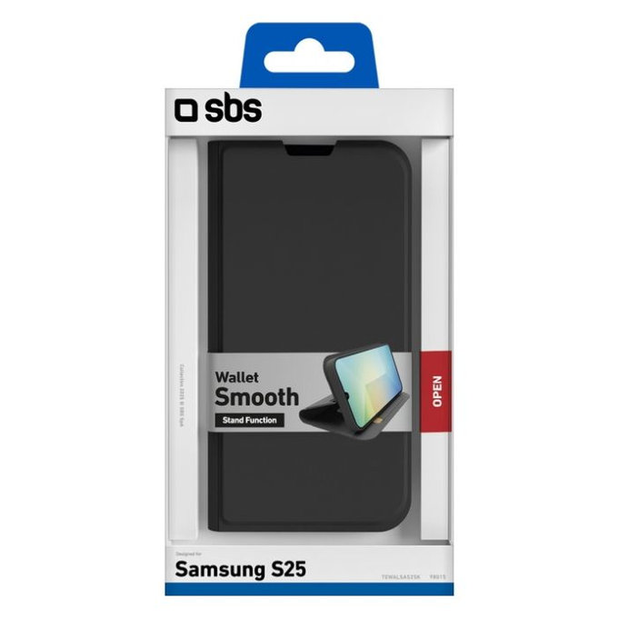 SBS - Tok Book Wallet Smooth - Samsung Galaxy S25, fekete