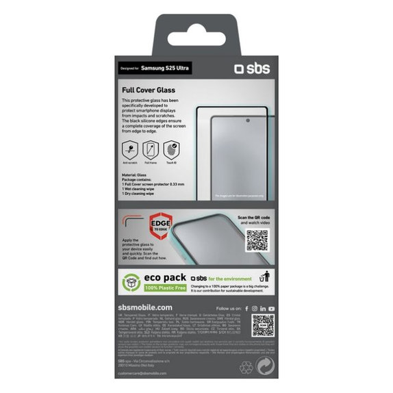 SBS - Edzett Üveg Full Cover - Samsung Galaxy S25 Ultra, fekete