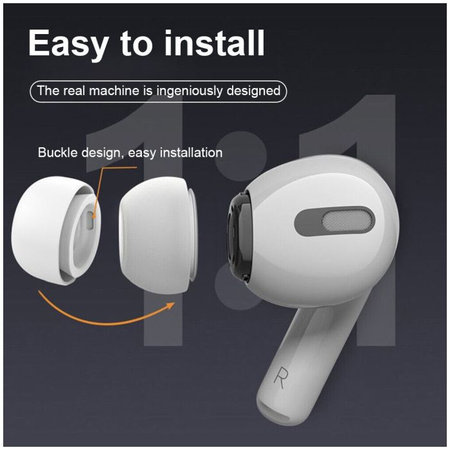 FixPremium - Cserélhető gumiszalagok - AirPods Pro - Készlet 3db (L, S, XS), fehér