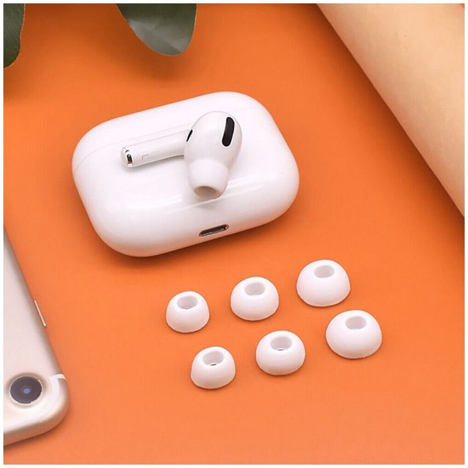 FixPremium - Cserélhető gumiszalagok - AirPods Pro - Készlet 3db (L, S, XS), fehér