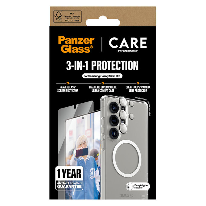 Bundle 3 az 1-ben Samsung Galaxy S25 Ultra készülékhez, PanzerGlass