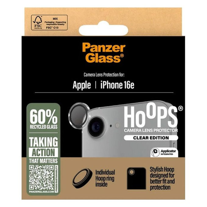 PanzerGlass - Kameralencse Védőburkolat Hoops - iPhone 16e, fekete