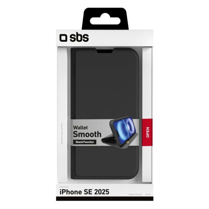 SBS - Tok Book Wallet Smooth - iPhone 16e, fekete