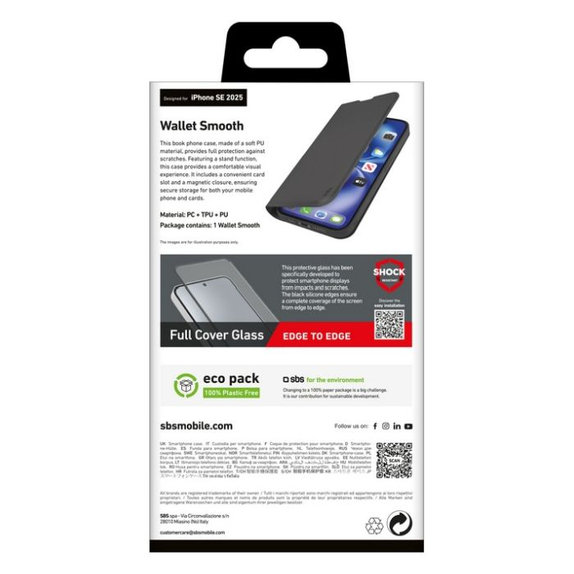 SBS - Tok Book Wallet Smooth - iPhone 16e, fekete
