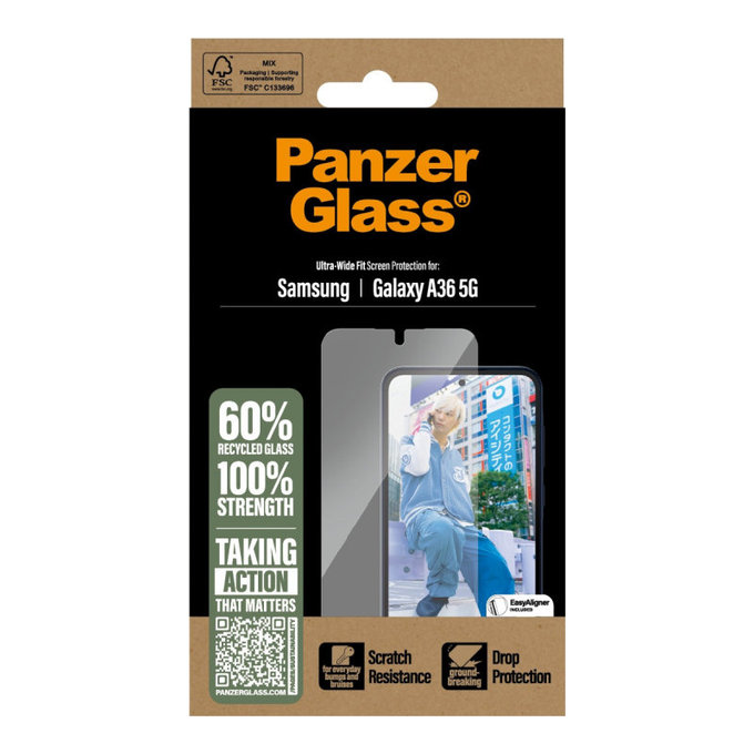 UWF edzett üveg Samsung A36 5G készülékhez, Átlátszó, PanzerGlass