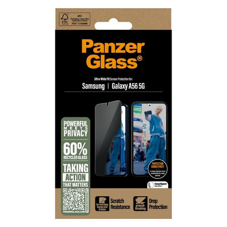 PanzerGlass - Edzett üveg UWF Privacy - Samsung Galaxy A56 5G, átlátszó