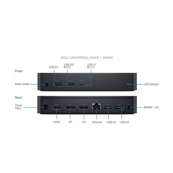 Dell D6000 - Dokkoló állomás (USB-C) + 130W Adapter Felújított