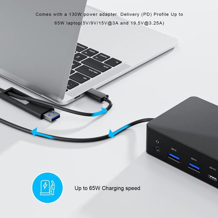 Dell D6000 - Dokkoló állomás (USB-C) + 130W Adapter Felújított