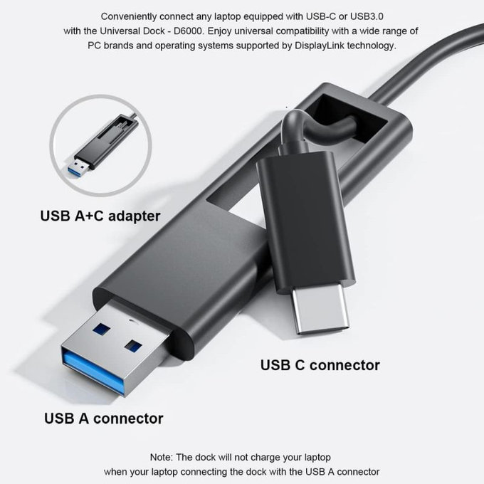 Dell D6000 - Dokkoló állomás (USB-C) + 130W Adapter Felújított