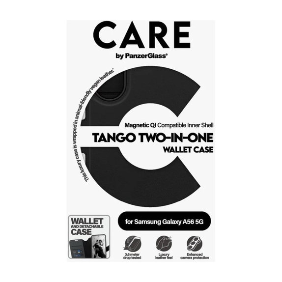 Tok Wallet Tango Two-In-One - Samsung A56 5G, fekete, PanzerGlass