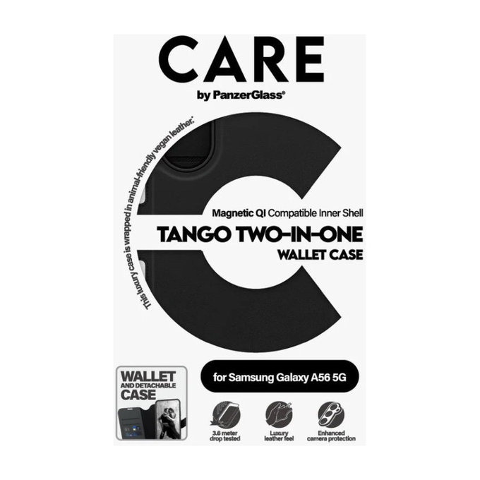 Tok Wallet Tango Two-In-One - Samsung A56 5G, fekete, PanzerGlass