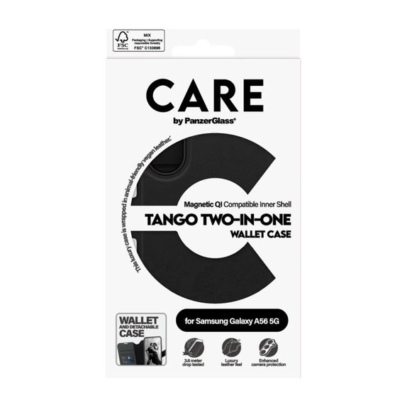 Tok Wallet Tango Two-In-One - Samsung A56 5G, fekete, PanzerGlass
