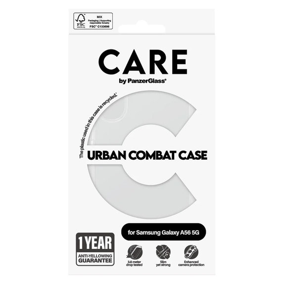 Tok Urban Combat Samsung Galaxy A56 5G készülékhez, Átlátszó, PanzerGlass
