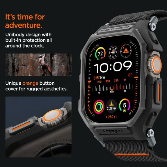 Spigen - Szíj Lite Fit "Pro" Apple Watch Ultra (49mm), Matte Black