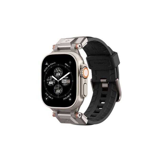 Spigen - Szíj Durapro Armor PU Apple Watch (42, 44, 45, 49mm), fekete