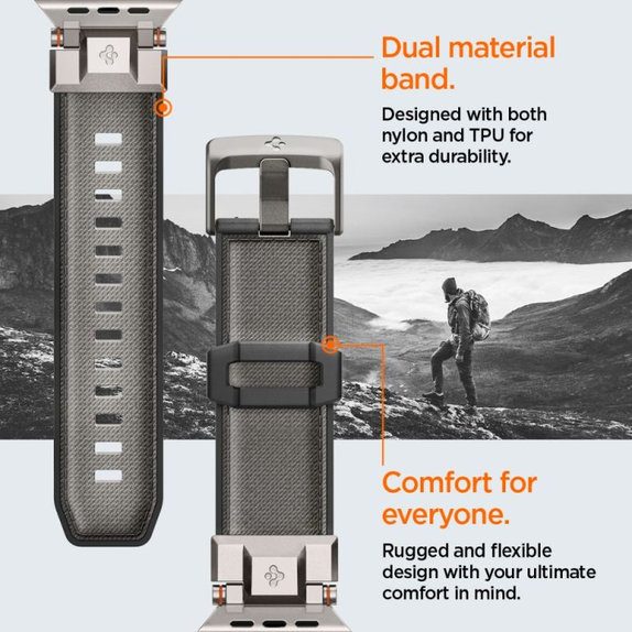 Spigen - Szíj Durapro Armor Apple Watch (42, 44, 45, 49mm), szürke