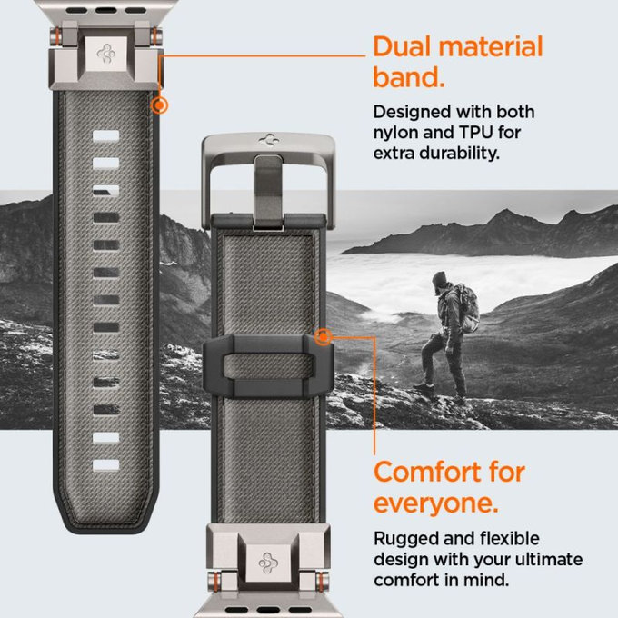 Spigen - Szíj Durapro Armor Apple Watch (42, 44, 45, 49mm), szürke