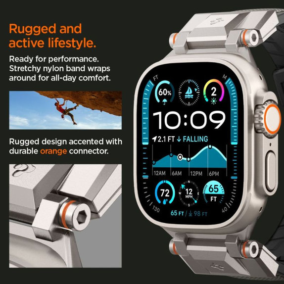 Spigen - Szíj Durapro Armor Apple Watch (42, 44, 45, 49mm), szürke