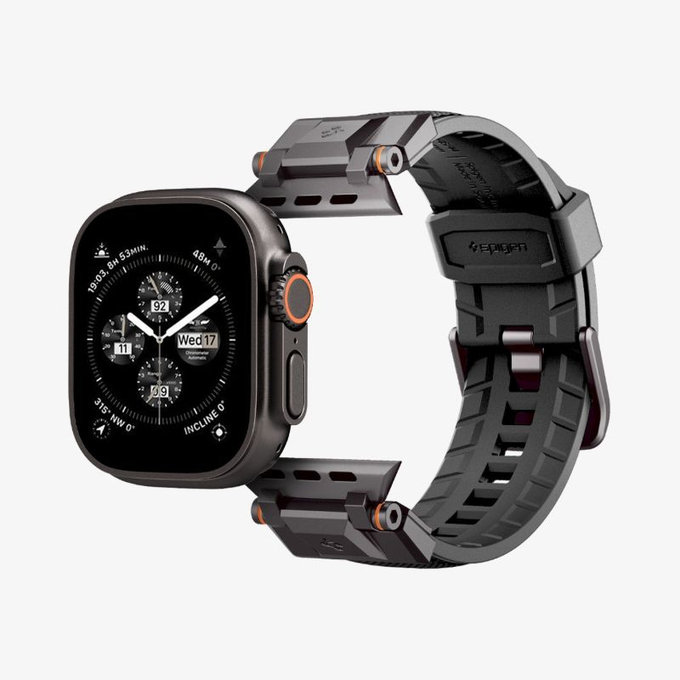 Spigen - Szíj Durapro Armor Apple Watch (42, 44, 45, 49mm), Black Edition