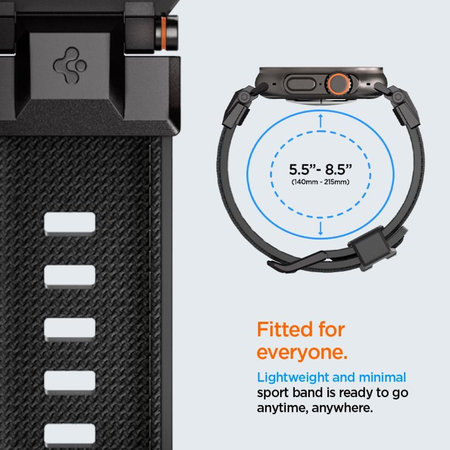 Spigen - Szíj Durapro Armor Apple Watch (42, 44, 45, 49mm), Black Edition