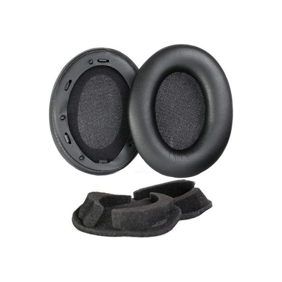 Csere fülpárnák Sony WH-1000XM3 fejhallgatóhoz, Memóriahab + PU bőr, Fekete, 1 pár