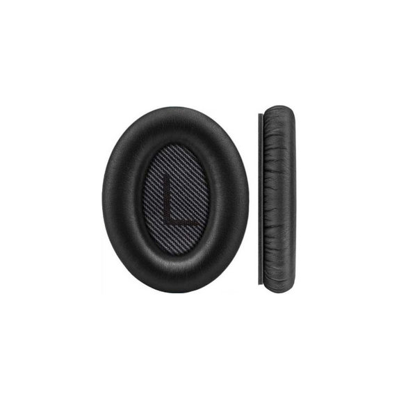 Csere fülpárnák Bose QuietComfort 35 fejhallgatóhoz, Memóriahab + PU bőr, Fekete, 1 pár
