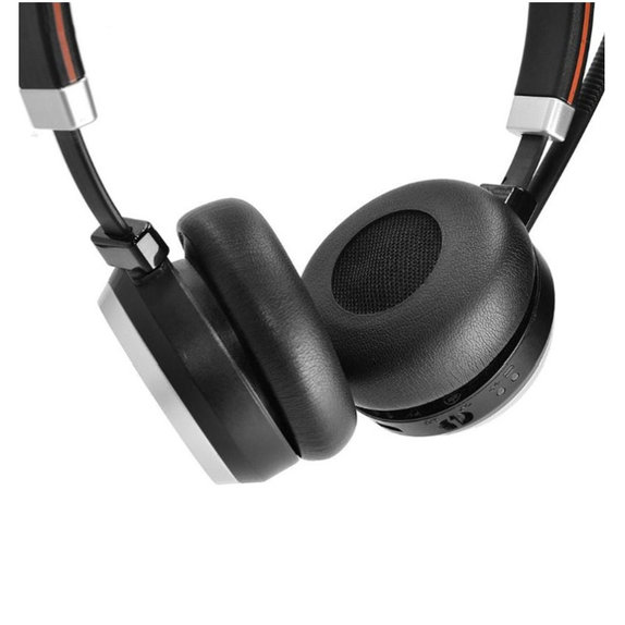 Csere fülpárnák Jabra Evolve 20, 30, 40 fejhallgatóhoz, PU bőr, Fekete, 1 pár