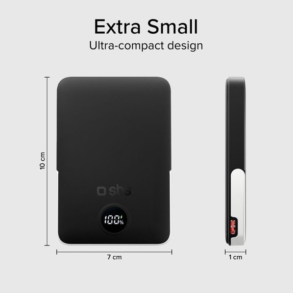 SBS - PowerBank 5000mAh, 20W, Power Delivery, Mag Stand, fekete