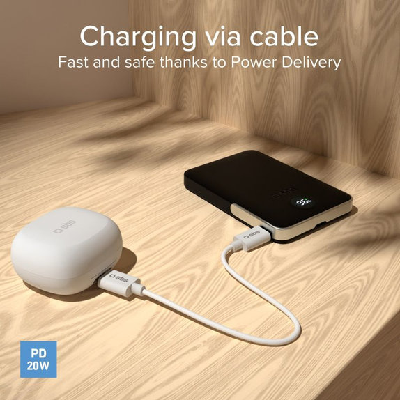 SBS - PowerBank 5000mAh, 20W, Power Delivery, Mag Stand, fekete