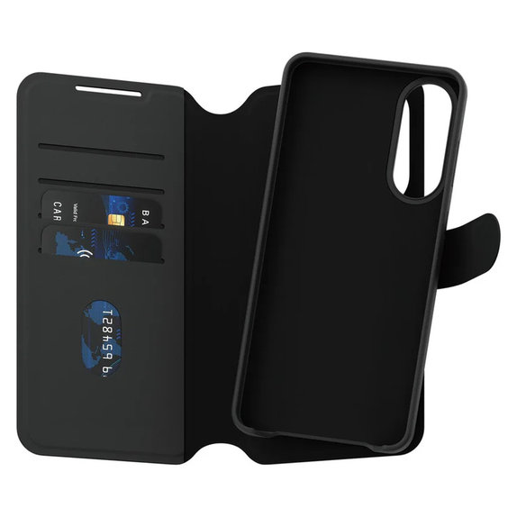 Tok Wallet Tango Two-In-One QI-val Samsung Galaxy S25 Edge készülékhez, Fekete, PanzerGlass