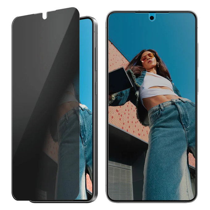 Edzett üveg UWF Privacy applikátorral Samsung Galaxy S25 Edge készülékhez, Átlátszó, PanzerGlass