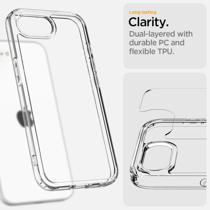 Spigen - Tok Ultra Hybrid iPhone 16e, Crystal Clear