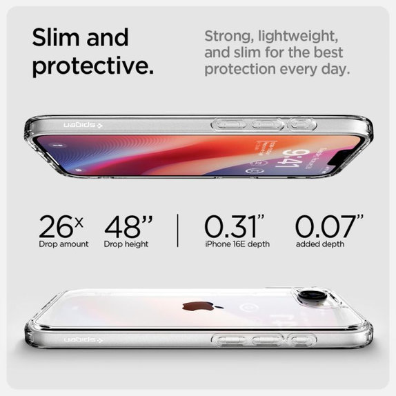 Spigen - Tok Ultra Hybrid iPhone 16e, Crystal Clear