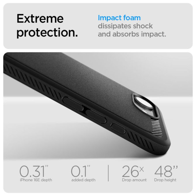 Spigen - Tok Rugged Armor MagSafe iPhone 16e, Matte Black