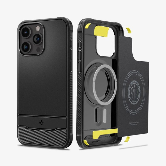 Spigen - Tok Rugged Armor MagSafe iPhone 15 Pro, Matte Black