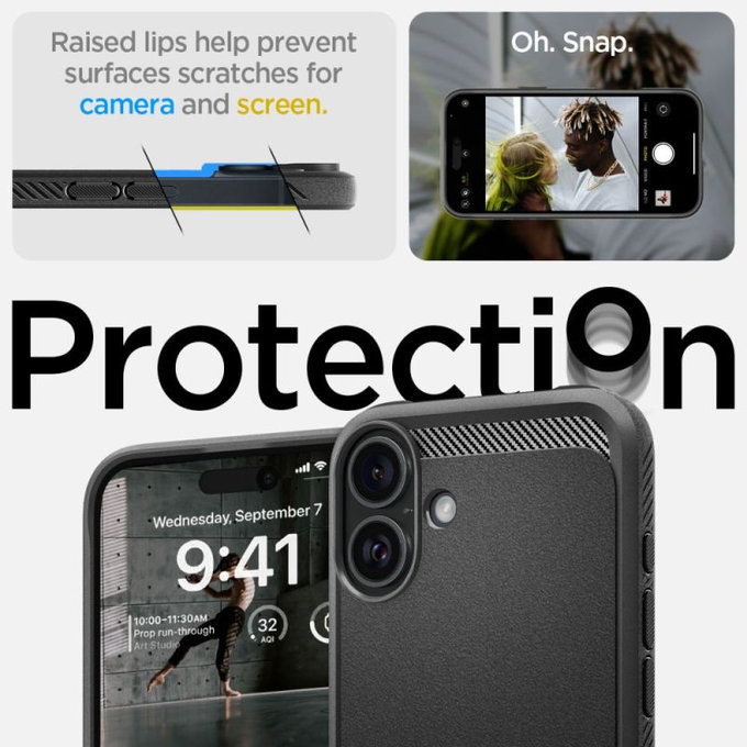 Spigen - Tok Rugged Armor MagSafe iPhone 16, Matte Black