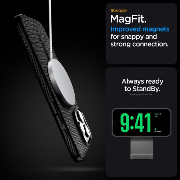 Spigen - Tok Liquid Air "T" MagSafe iPhone 16 Pro, Matte Black