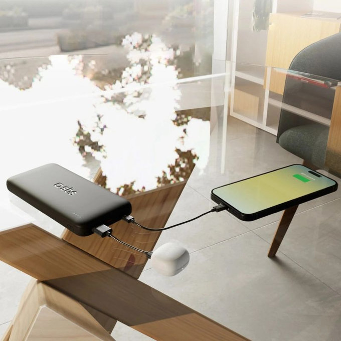 SBS - PowerBank 10000mAh, 10W, Infinity, LiFePO4, USB-C/USB-A, fekete