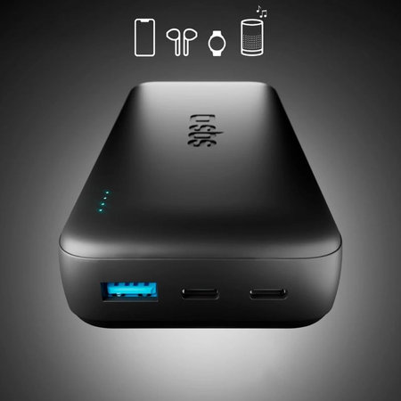 SBS - PowerBank 20000mAh, 10W, Infinity, LiFePO4, USB-C/USB-A, fekete