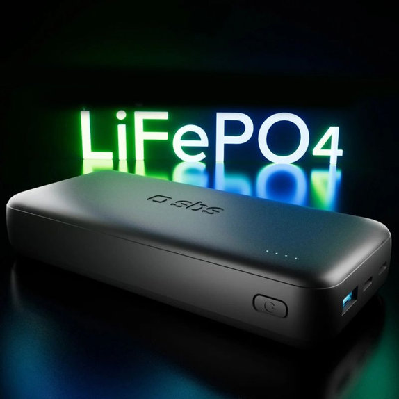 SBS - PowerBank 20000mAh, 10W, Infinity, LiFePO4, USB-C/USB-A, fekete