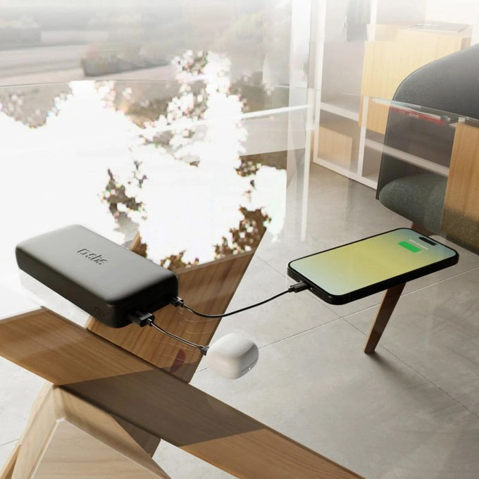 SBS - PowerBank 20000mAh, 10W, Infinity, LiFePO4, USB-C/USB-A, fekete