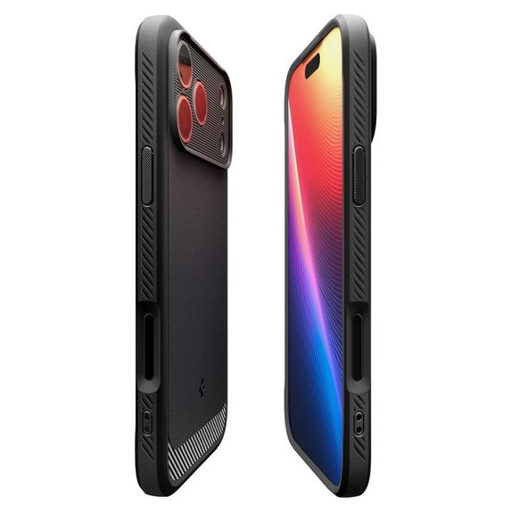 Spigen - Rugged Armor MagSafe tok iPhone 17 Pro, Matte Black