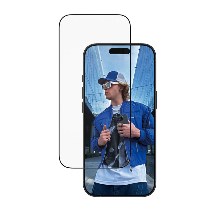 UWF edzett üveg applikátorral iPhone 17/16 Pro, Fekete, PanzerGlass